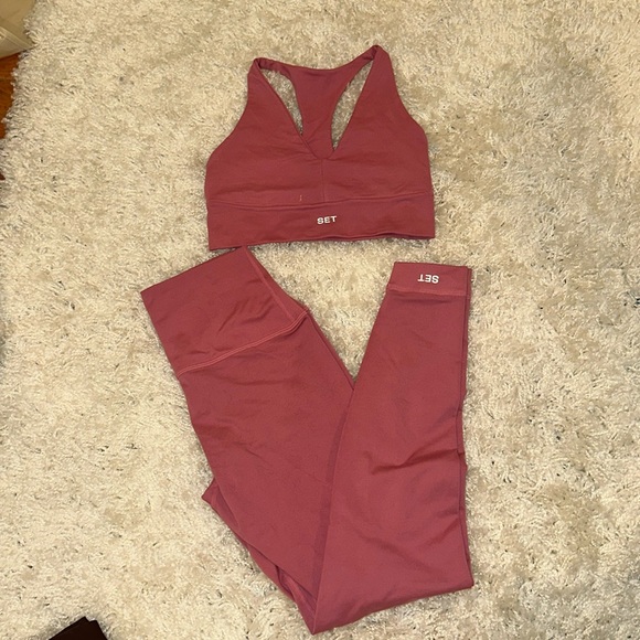 SET ACTIVE Pants - SET Active Women's Leggings and Top in Mauve
